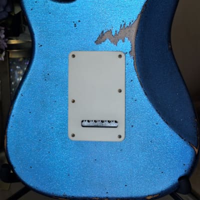 American Fender Stratocaster Relic Custom Nitro Blue Sparkle HSS image 25
