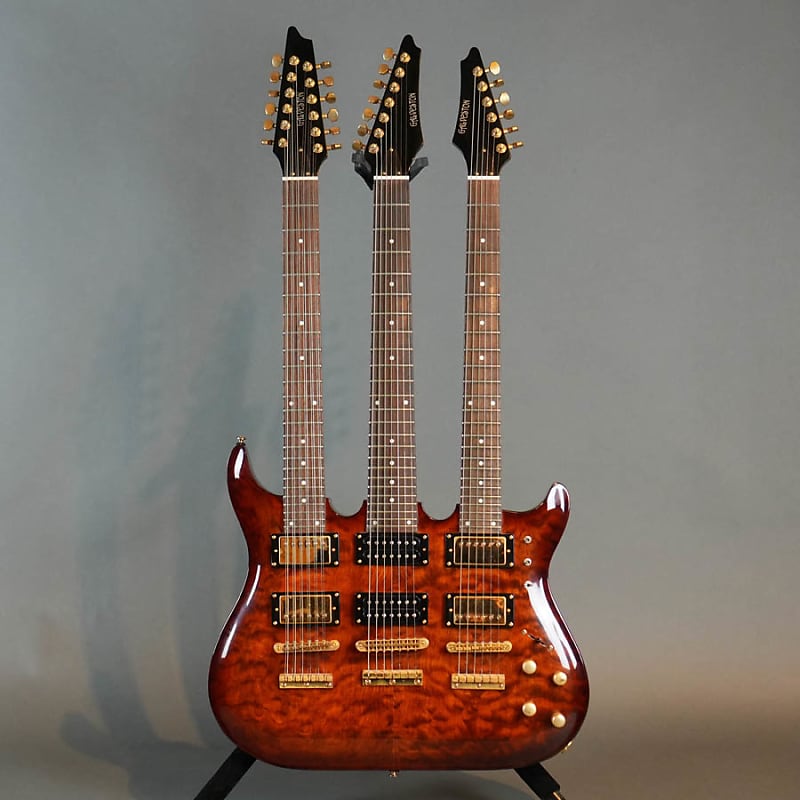 Galveston 6/7/12 Triple Neck Electric Guitar w/Case Used Reverb