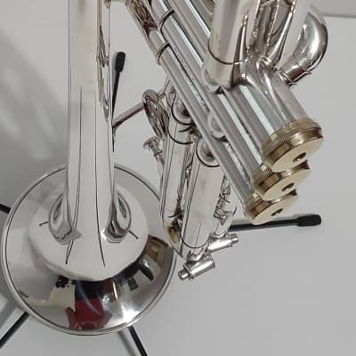 Getzen Eterna Large Bore 900S Model Silver Trumpet, Mouthpiece & Original case 1992-1994 Silver Plat image 19