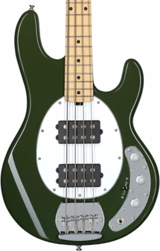 Sterling StingRay RAY4HH 4-String Bass Guitar, Olive image 1