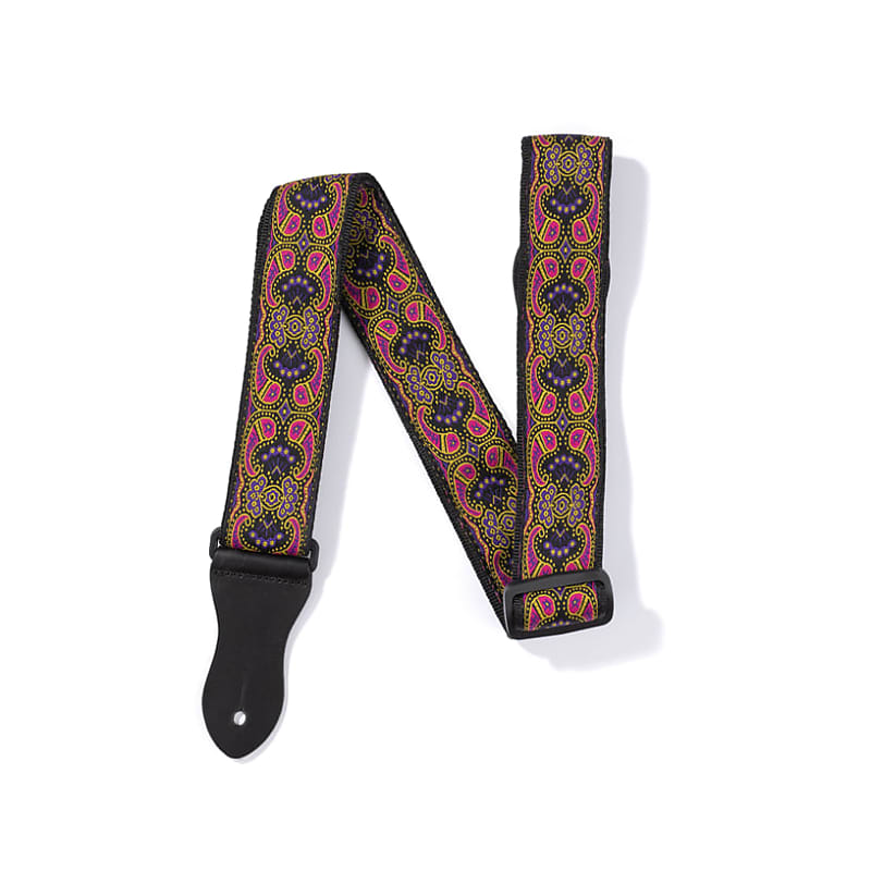 Vintage Woven Guitar Strap for Acoustic and Electric Guitars with 2 Rubber  Strap Locks, Pink Flowers