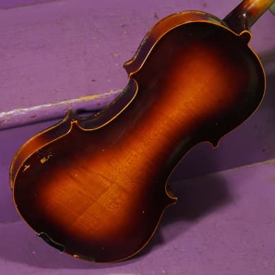 1930s Unknown Sunburst 4/4 Strad-Copy Violin (VIDEO! Fresh Work, Ready) image 8
