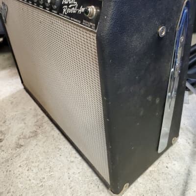 Vintage 1965 Fender Twin Reverb 2-Channel 85-Watt 2x12" JBL D120s Guitar Combo Black Panel with original paperwork and original (and newer) vibrato and spring reverb footswitch image 10