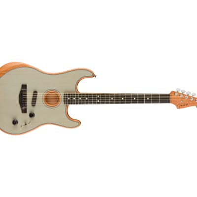 Fender American Acoustasonic Stratocaster - Transparent Sonic Blue w/ Ebony FB image 4