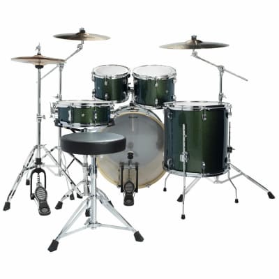 Ludwig LCEE22018EXP Element Evolution 5-Piece Drum Set with Hardware, Emerald Sparkle image 3