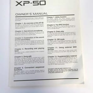 Roland XP-50 Owner Manual & Quick Start Guide image 1