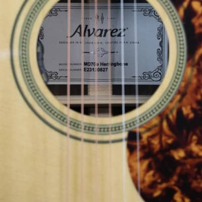 Alvarez MD70E Herringbone Masterworks Series Dreadnought Acoustic/Electric Guitar - 2024 - Natural - w/Alvarez FlexiCase image 7
