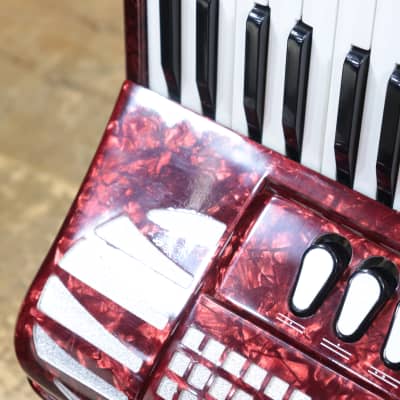 Excelsior Model 1308 41-Key 120-Bass 7-Treble Switch Red Piano Accordion w/Case image 16