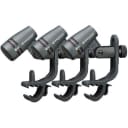 Sennheiser e604 Drum Microphone Three Pack with 3 MZH604 Drum Mount Clips and Carrying Pouches