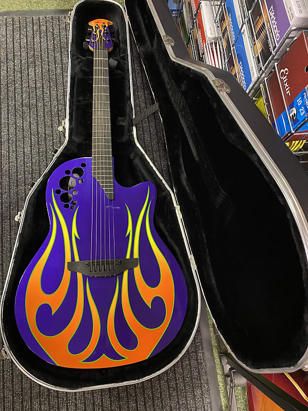 Ovation 1778T Elite Purple Flame acoustic guitar - Made in