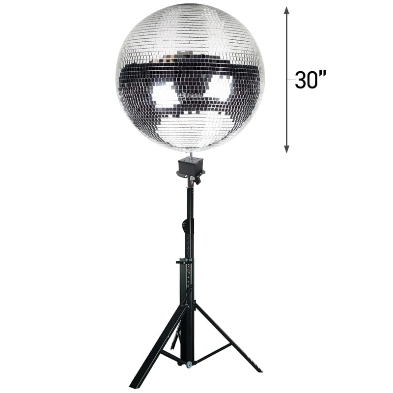 30 inch Mirror Disco Ball Bright Silver Reflective Indoor DJ Sphere with  Hanging Ring for Lighting