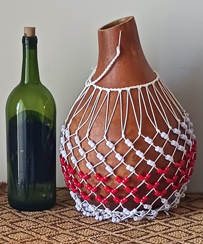 Sekere (large Yoruba-style netted gourd rattle) | Reverb