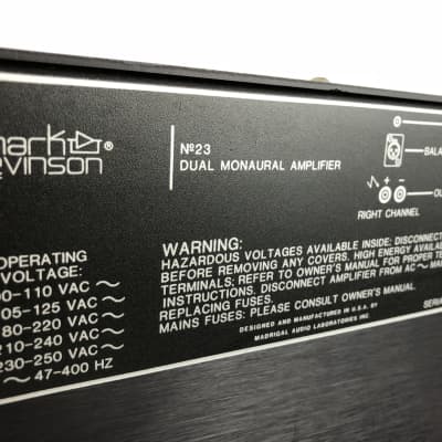 Mark Levinson No.23 Dual Monaural Solid State Amplifier image 6