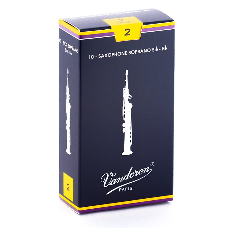 Vandoren SR202 Soprano Sax 2 Strength Traditional Saxophone Reeds Box of 10 image 1