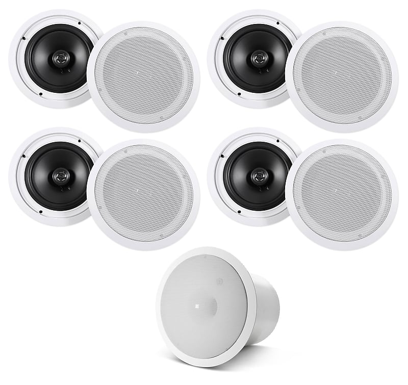 (8) Rockville HC85 8&quot; 700 Watt In-Ceiling Home Theater Speakers+JBL Subwoofers  			