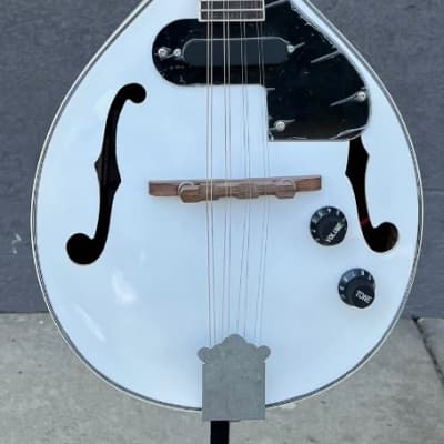 Stagg Model M50E/WH Gloss White Acoustic/Electric A-style Mandolin image 10