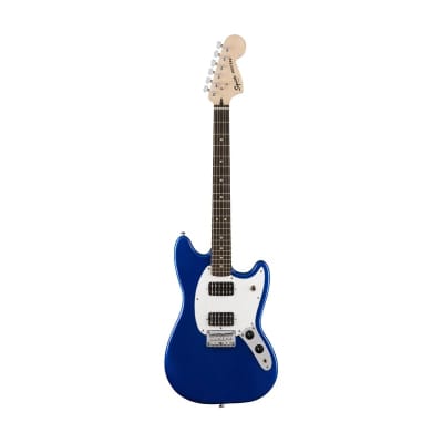 Squier Bullet Mustang HH Electric Guitar, Laurel FB, Imperial Blue image 1