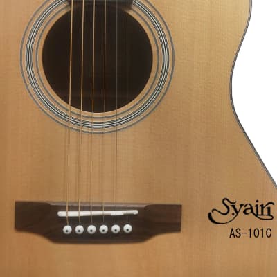 S.yairi AS-101C Solid Sitka Spruce & Mahogany Cutaway Grand Auditorium acoustic Guitar image 6