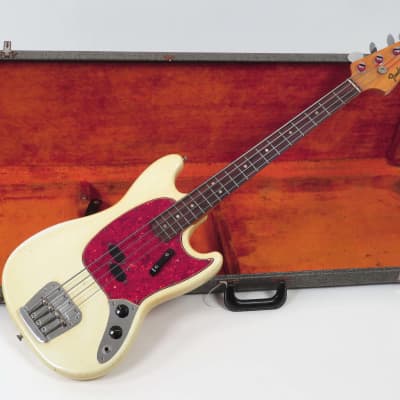 1966 Fender Mustang Bass - Olympic White - First Year Model with Original Case image 2