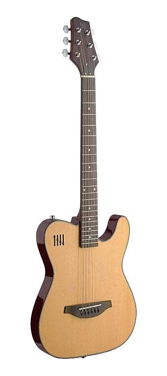 J.N GUITARS Electric solid body folk guitar with cutaway, natural-coloured EW3000CN image 1