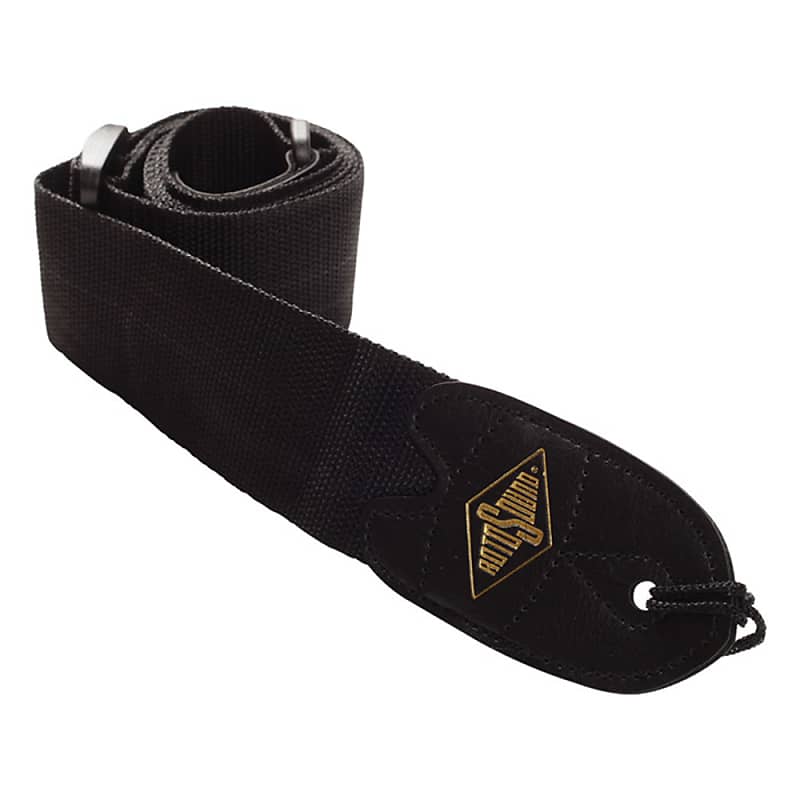 Rotosound STR1 High Quality Strap With Leather Ends - Black image 1