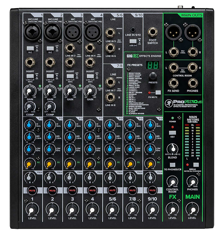 Mackie ProFX10v3 10-Channel Professional Effects Mixer w/USB ProFX10 v3 image 1