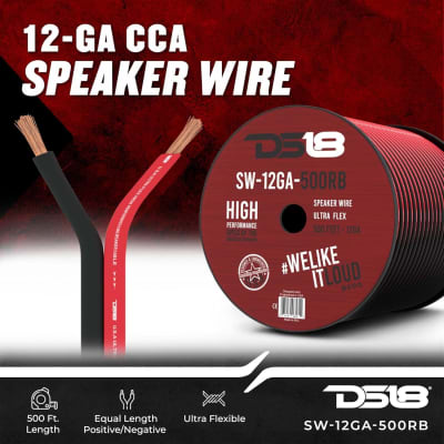 100' Feet 14 Gauge Red Black Stranded 2 Conductor Speaker Wire Car Home  Audio Ga