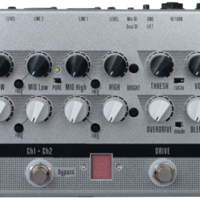 GR Bass GR Bass DUAL-PRE 2-Channel Analog Bass Preamp w/Headphone Output 2021 - Silver image 1