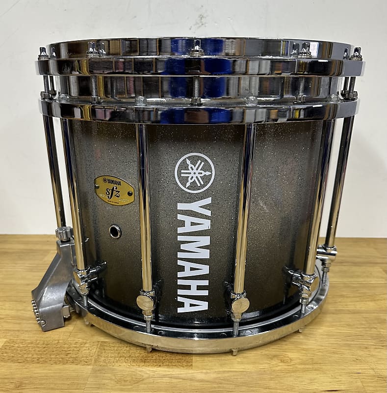 Yamaha SFZ 14x12 Marching Snare Drum Black Sparkle Fade Reverb