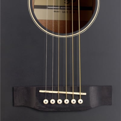 Auditorium guitar with basswood top, black, left-handed model image 3