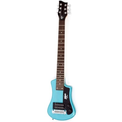 Hofner Shorty Electric Travel Guitar w/Gig Bag - Blue - Used image 2