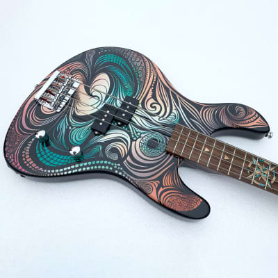 Lindo Sahara Electric Bass Guitar (30" Short Scale) | Nautical Star 12th Fret Inlay - Graphic Art Finish | 20th Anniversary Special Edition image 11
