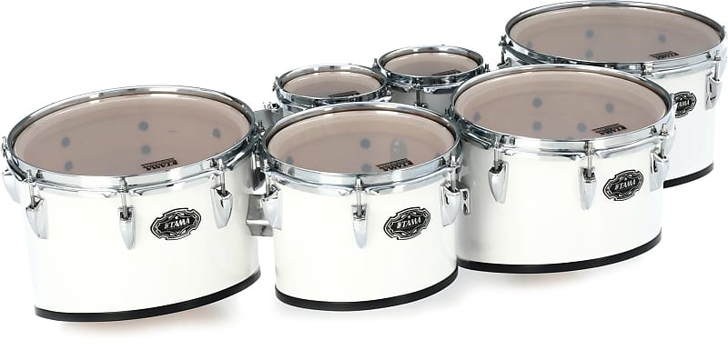 Tama MD660234 Fieldstar Marching Tenor Drums Corps Depth Sextet - 6/6/10/12/13/14-inch - Sugar White image 1