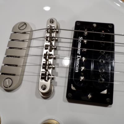 Dean Soltero Electric Guitar Gloss White 2008 with Upgrades Seymour Duncan SH-12 George Lynch Screamin' Demon Humbucker Pickup Push Pull Coil Splitting Pots Strap Locks image 8