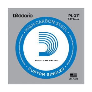 D'Addario PL011 Plain Steel Guitar Single String .011