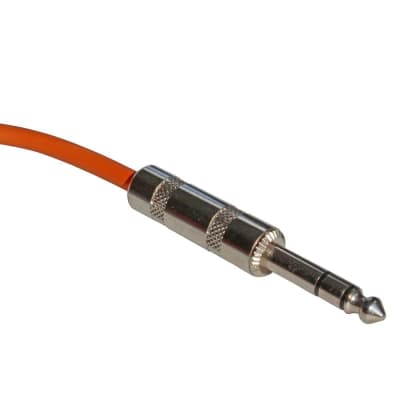6 Ft Foot 1/4 Stereo Trs Balanced Shielded Pa Eq Mixer Patch Cable Cord - Orange image 2