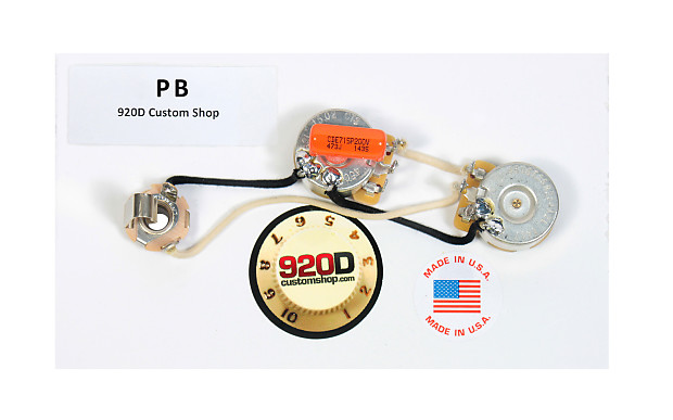920D Custom Shop PB P-Bass Wiring Harness w/ Knurled Knobs image 1