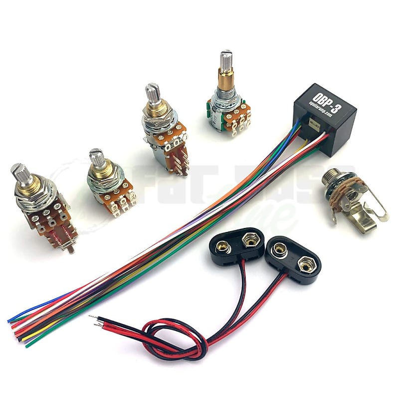Aguilar OBP-3 Custom 3 Band Bass Preamp Kit for 2 Pickup - 4 Knob