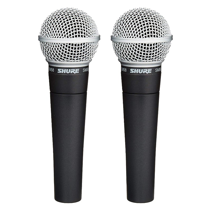 Shure SM58-LC Cardioid Dynamic Vocal Microphone with Pneumatic Shock Mount,  Spherical Mesh Grille with Built-in Pop Filter, A25D Mic Clip, Storage