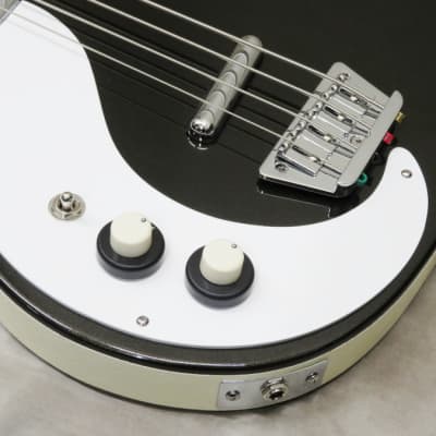 Danelectro 59DC Long Scale Bass Lefty (Black Pearl/w White pickguard) image 4
