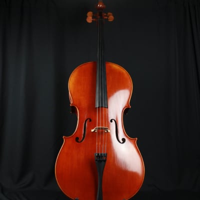 The Luthier Shop Adjusted 4/4 Size Beautiful Cello w/ Fiberglass Blue Case image 1