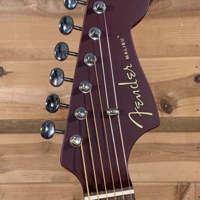 Fender Malibu Player Acoustic Guitar - Burgundy Satin image 3