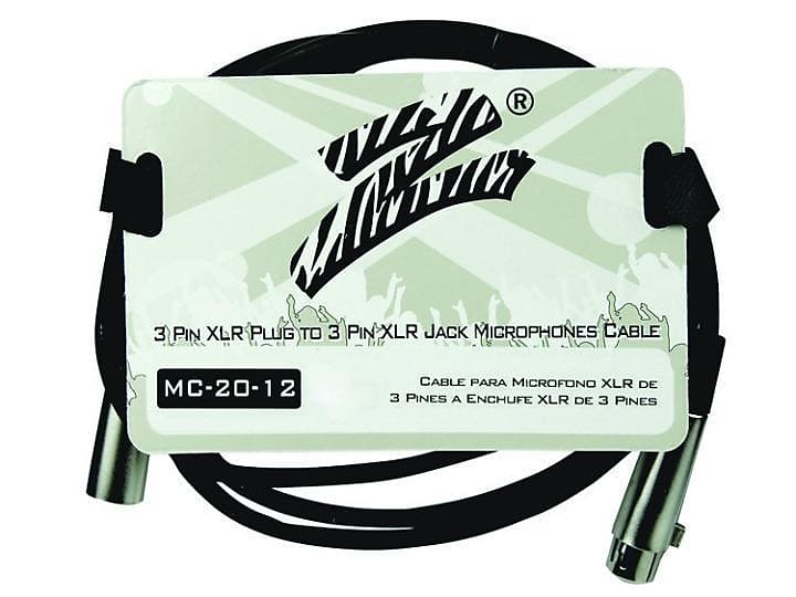 MC2012 Zebra Mic Cable 12 ft, 3 Pin to 3 Pin image 1