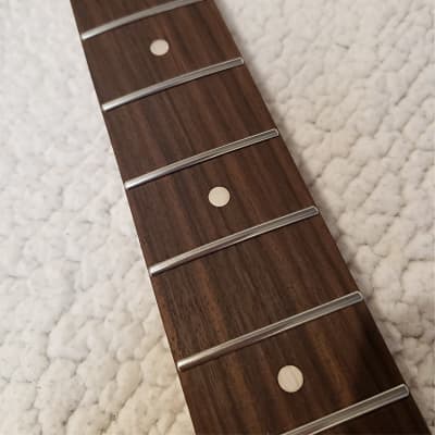 Roasted,USA made Vintage Nitro neck,Walnut insert,Rounded edges,NO fret tangs,Made for a Tele body.# MWNT-R1. "You never felt frets like this." image 3
