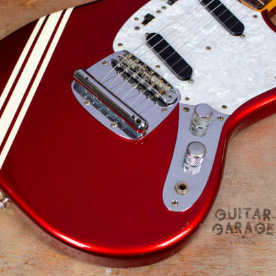 2002 Fender Japan Mustang 69 Vintage Reissue Candy Apple Red Competition Stripe offset guitar - CIJ image 17