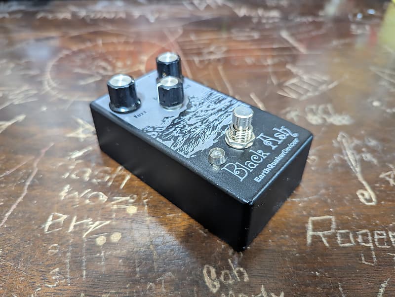 EarthQuaker Devices Black Ash Endangered Fuzz 2018 - Black Texture / White  Print