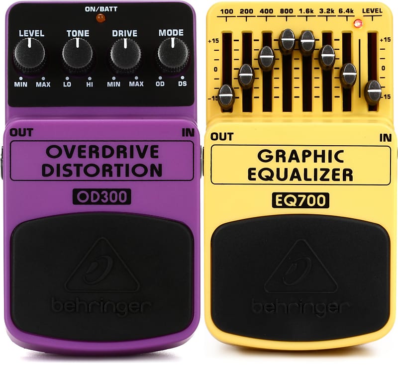 Behringer OD300 Overdrive / Distortion Pedal Bundle with Behringer