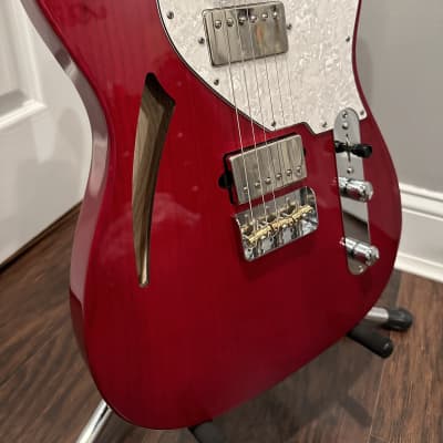 Suhr Classic 'T', Chambered Swamp Ash w/ Cat Eye in Trans Red & Signed by John Suhr image 2