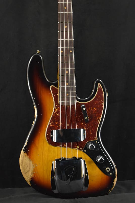 Mint Fender 1961 Jazz Bass Heavy Relic 3-Color Sunburst 3A Rosewood Fingerboard image 1