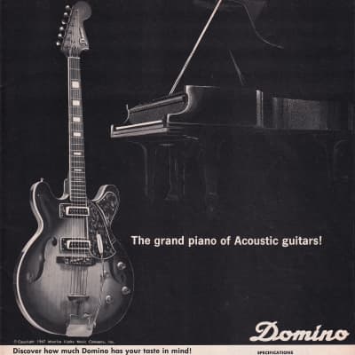 DOMINO GUITAR TEISCO MATSUMOKU ARIA 1967 VINTAGE FULL PAGE AD for sale